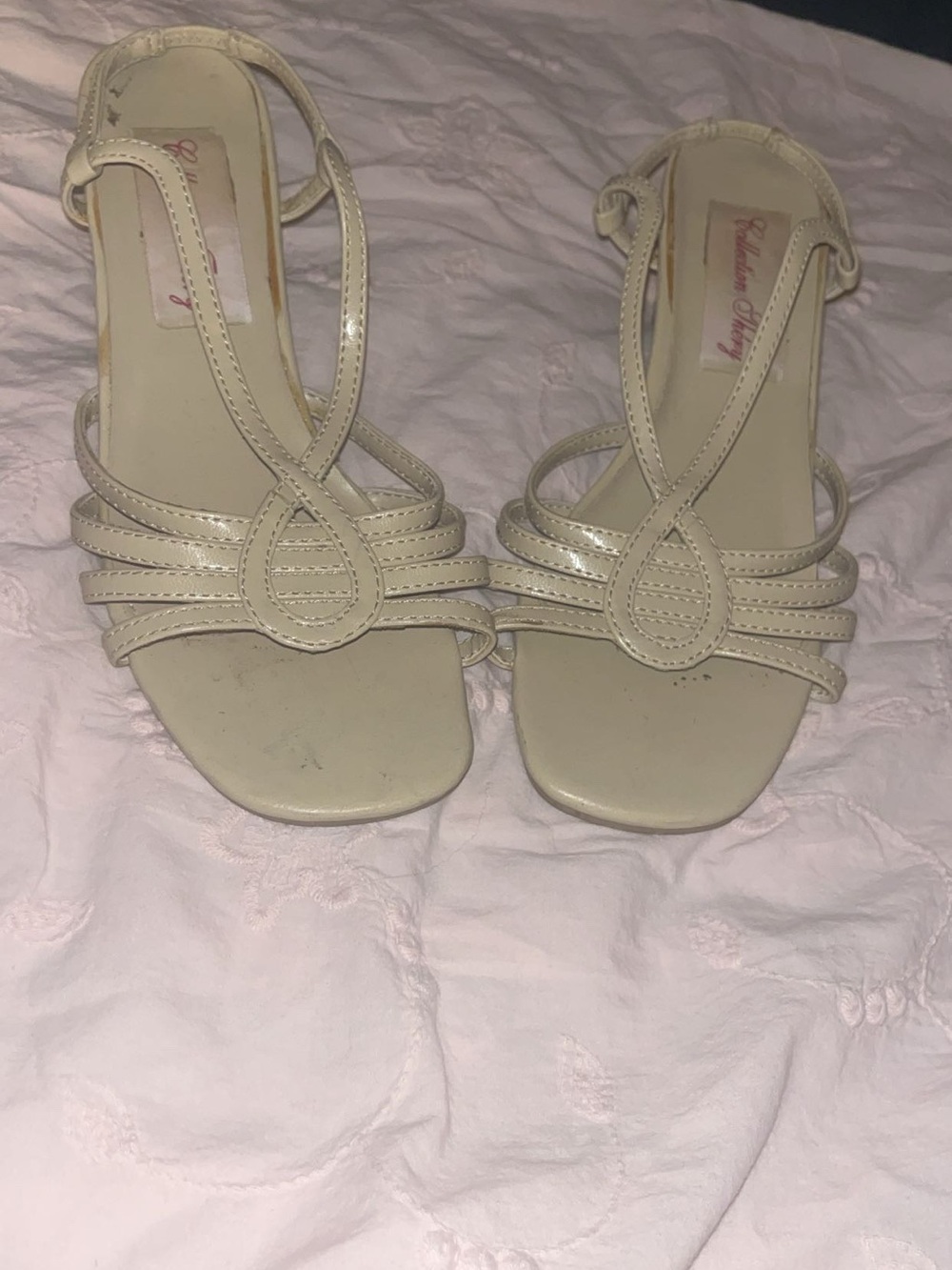 Y2K Women's Strappy Cream Heeled Sandals